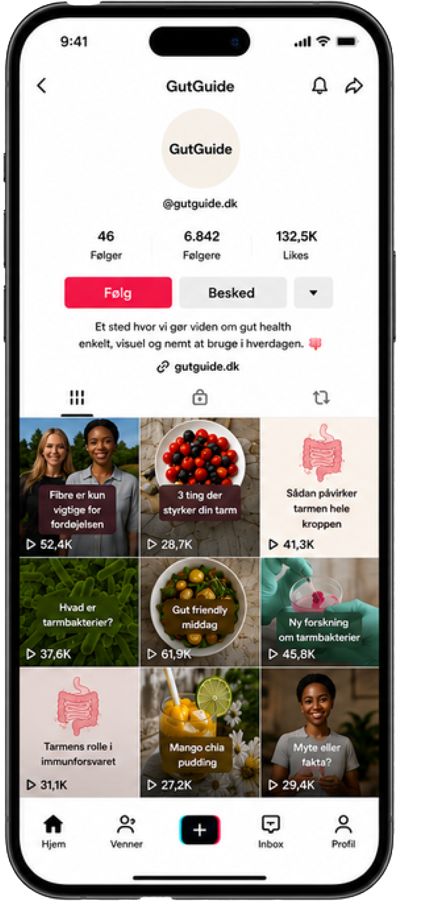 TikTok mockup af GutGuide